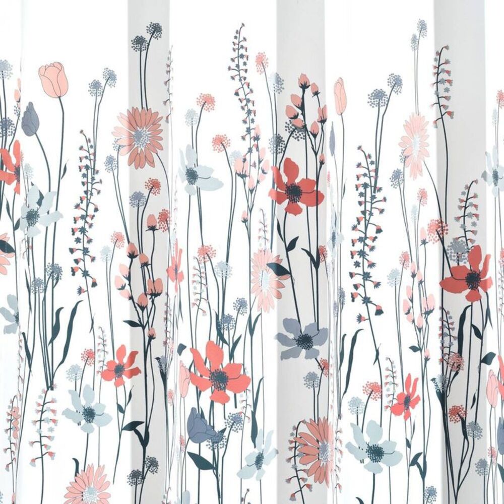 Lush Decor - Set of 2 (84"x52") Clarissa Floral Light Filtering Blue/Coral - Picture 3 of 4